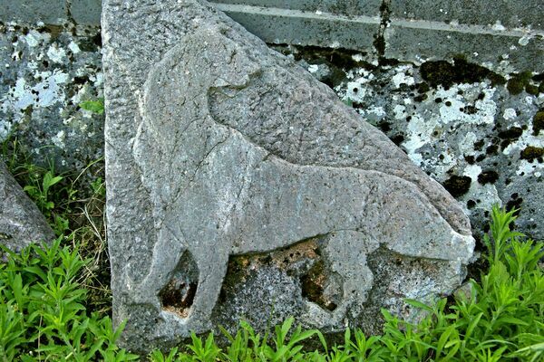 Fragment of the Mosaic Floor with the Image of a Lion