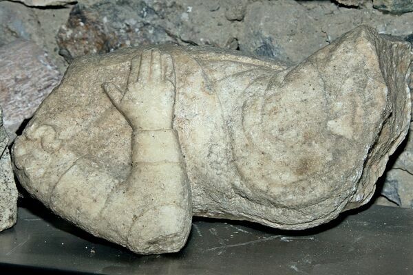 Fragment of the Marble Figure of the Serbian Emperor Dušan from the West Portal