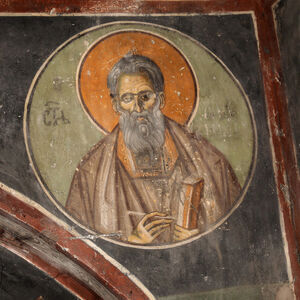 St. Diomedes of Tarsos, in medallion