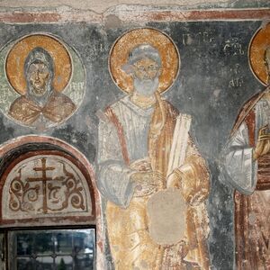 St. Ephraim the Syrian (bust) and St. Peter