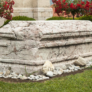 Tombstones from reddish limestone