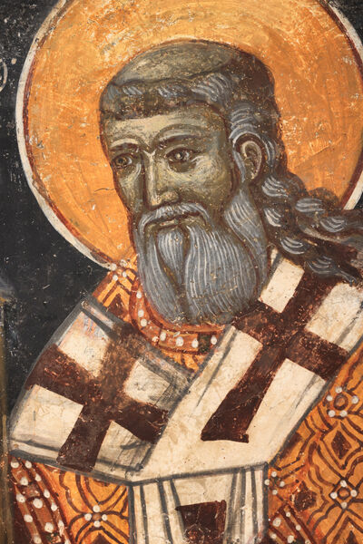 Serbian Patriarch Makarije as the founder, detail