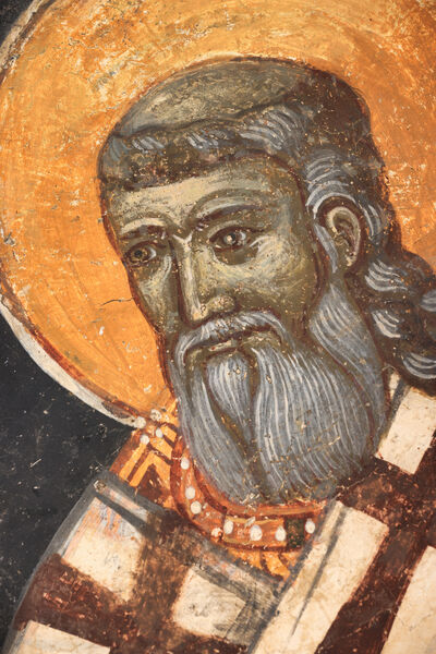 Serbian Patriarch Makarije as the founder, detail