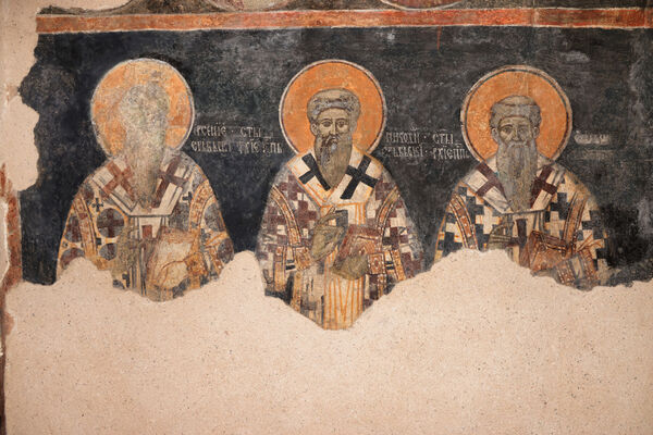 Serbian archbishops Arsenije, Nikodim and an archbishop with damaged signature