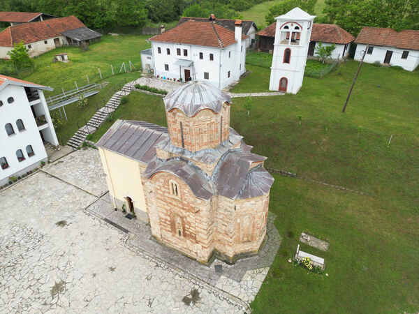 View of the monastery and church from above