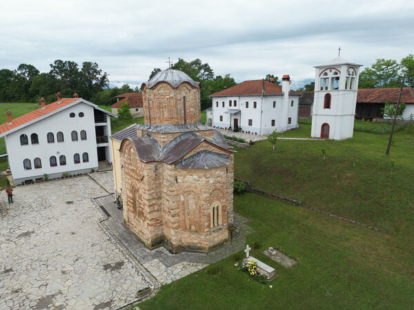 View of the monastery and church from above