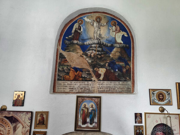 Transfiguration of Christ, with an inscription about the founders of the restoration of the church