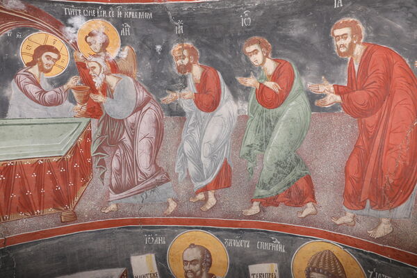 Communion of the Apostles, detail