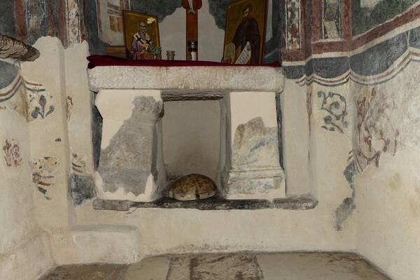 The plinth of the altar part of the chapel