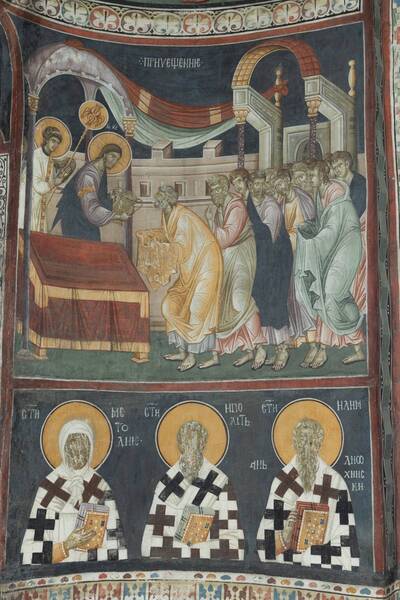 Communion of the apostles with wine