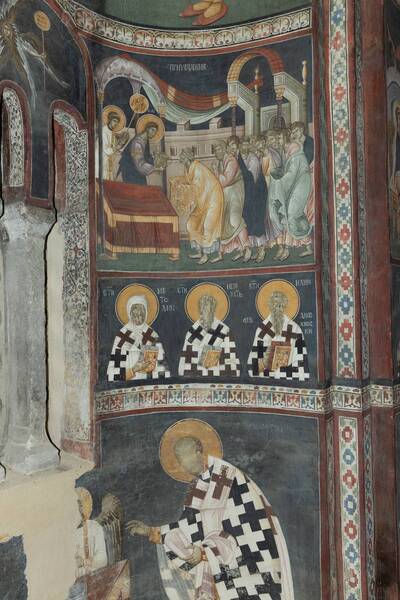 Communion of the apostles with wine