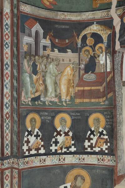 Communion of the apostles with bread