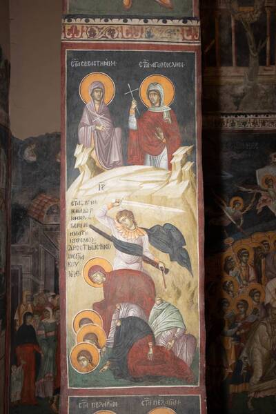 St. Sevastian and Agathoklia, Mother of Wisdom and her daughters Vera, Hope and Love were beheaded