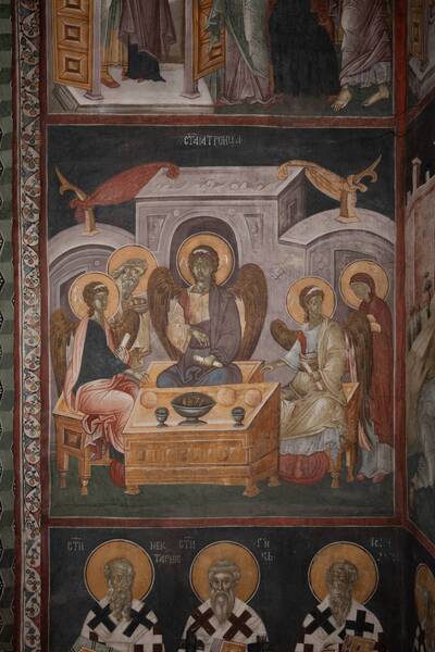 Hospitality of Abraham (three angels with Abraham and Sarah)