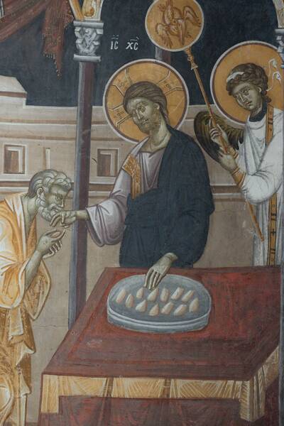 Communion of the apostles with bread