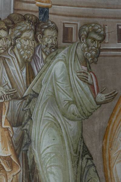 Communion of the apostles with bread