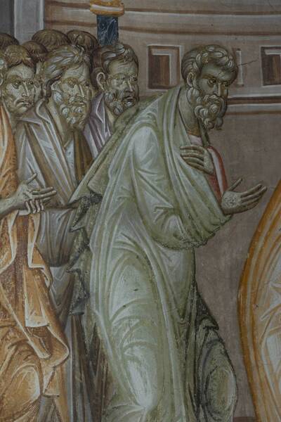 Communion of the apostles with bread