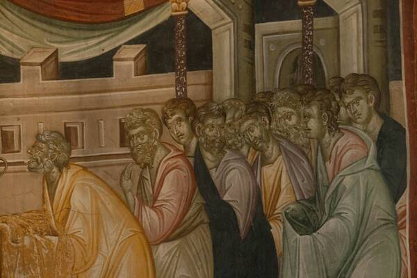 Communion of the apostles with wine