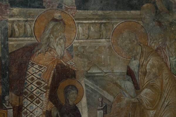 Zacharias hands over the Mother of God to Joseph