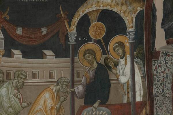 Communion of the apostles with bread