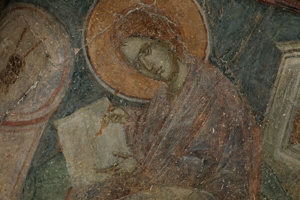 John the Evangelist with Prochorus, detail