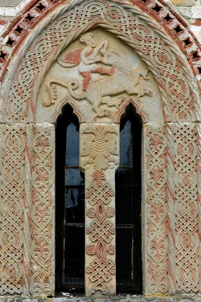 Bifora of the Altar Apse with a Representation of the Fight of Samson with the Lion (?), detail