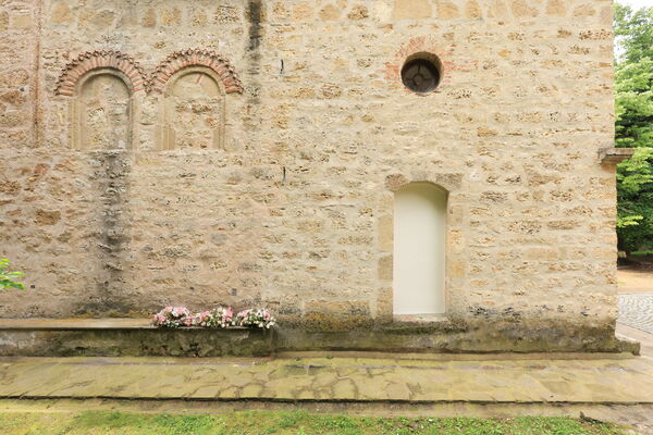 Part of the north facade of the church