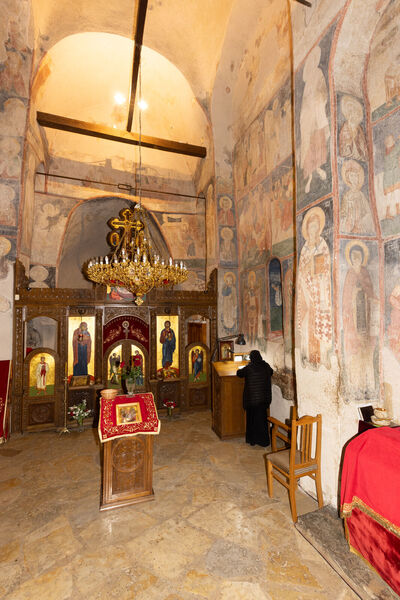 View of the frescoes of the nave and altar