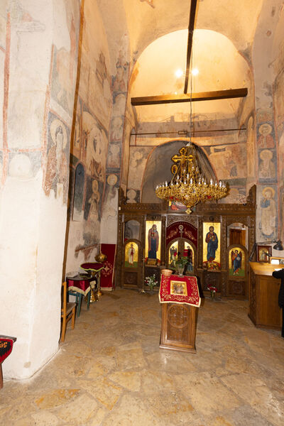 View of the frescoes of the nave and altar