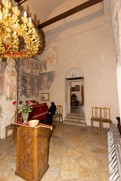 View of the western aisle of the nave