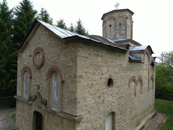 Southwest side of the church