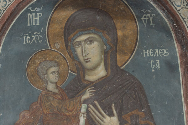 Virgin Mary with Christ of Eleusa, detail