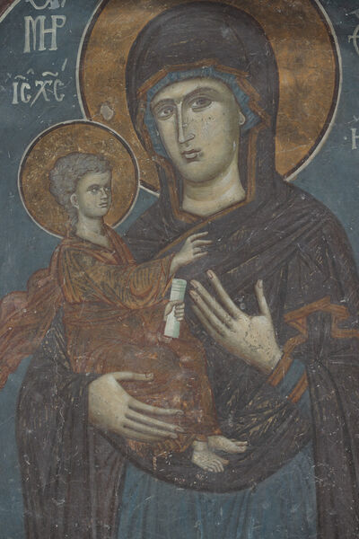 Virgin Mary with Christ of Eleusa, detail