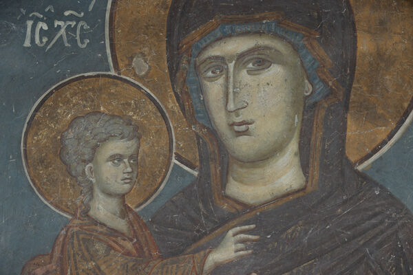 Virgin Mary with Christ of Eleusa, detail