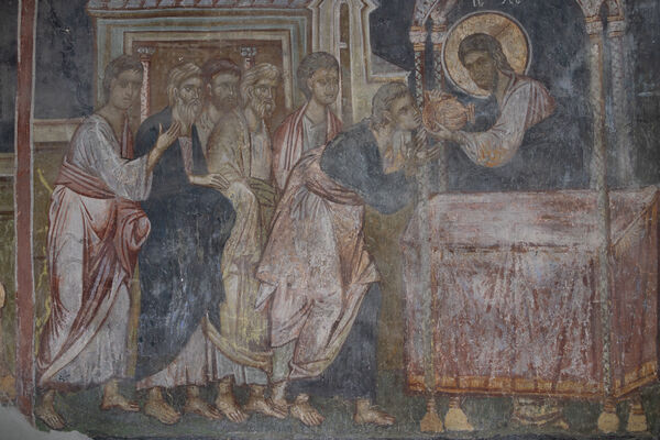Communion of the Apostles, detail