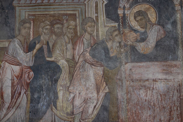 Communion of the Apostles, detail