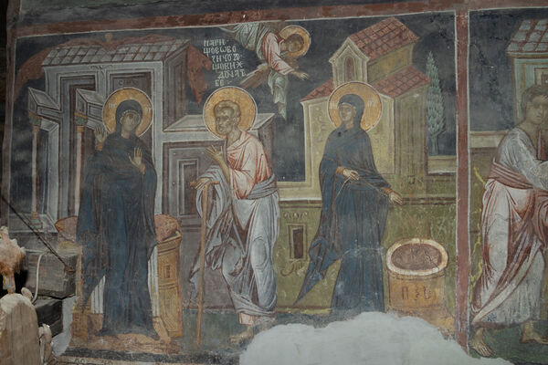 Joseph rebukes Mary and the Annunciation at the well