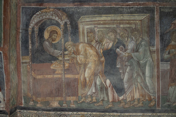 Communion of the Apostles, detail