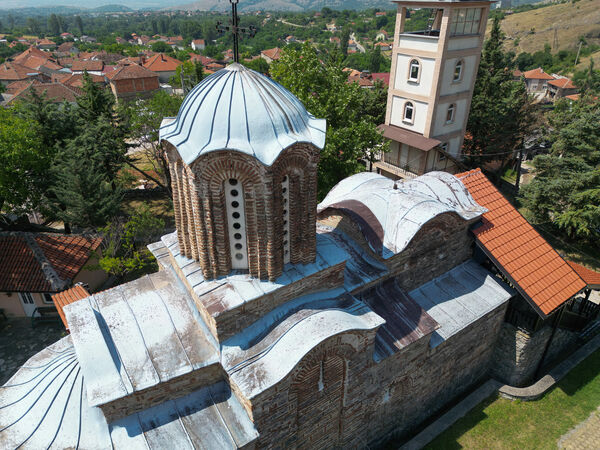 View of the church and surrounding buildings