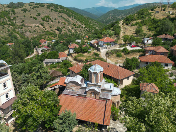 View of the church and surrounding buildings
