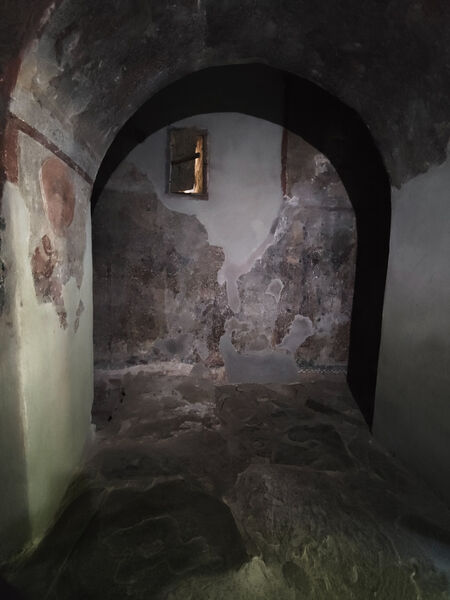 View of the aisle and the south chapel of the narthex