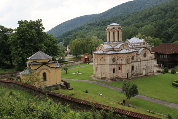 View of the church and courtyard from the northeast