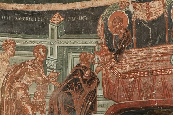 Communion of the Apostles, detail