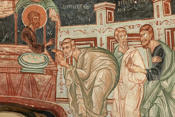 Communion of the Apostles, detail