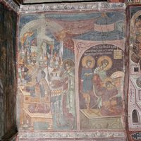 St. Demetrios before  emperor Maximian