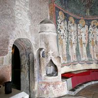 View of the north wall of the Altar and entrance of Prothesis