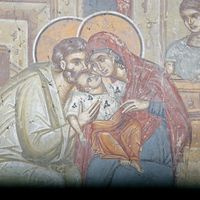 Caressing of the little Virgin (Theotokos)