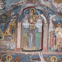 The Lamentation, Prophet Zechariah, Holy Virgin with St. Ioaniccius and the Myrrhbearers at the Christ's tomb