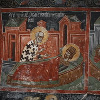 St. Nicholas appears to emperor Constantine in a dream