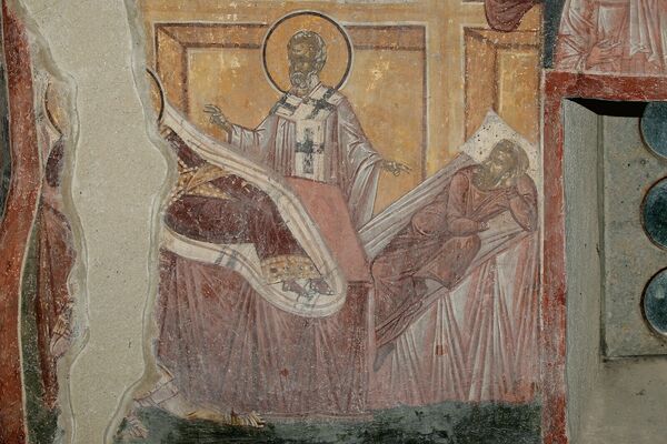 Saint Nicholas Appearing to Constantine and Ablabius in Their Dreams